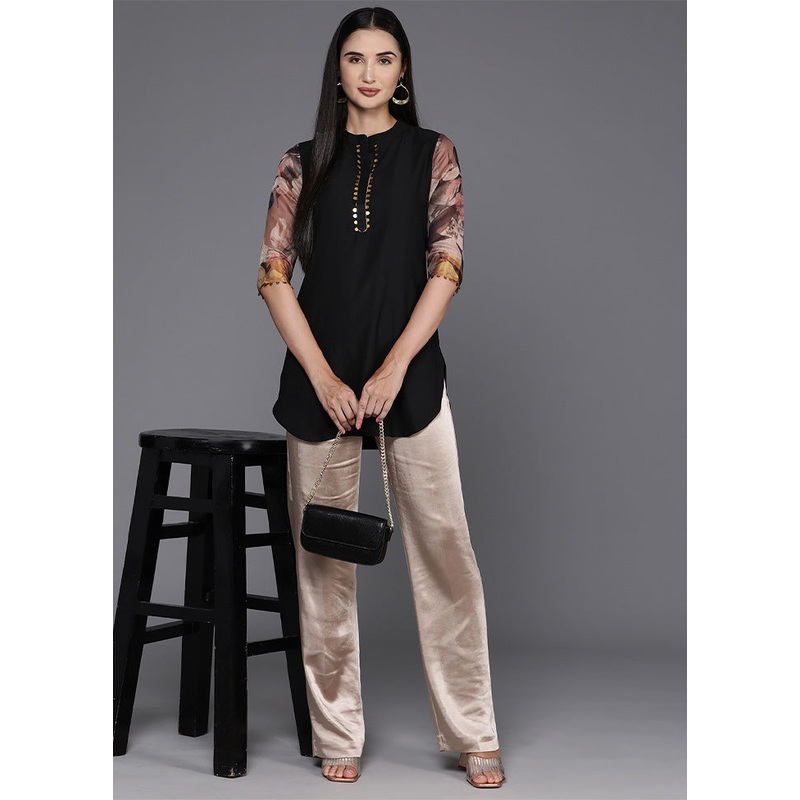 Black Readymade Polyester Tunic - JD986601785