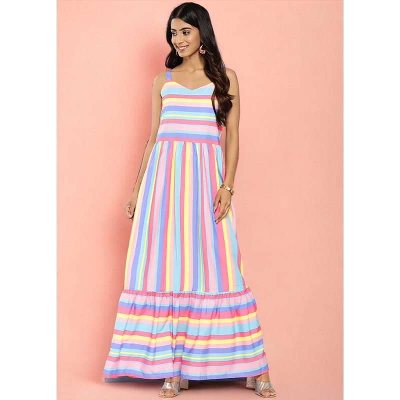 Blue Readymade Silk Indian Dress - JD986601721