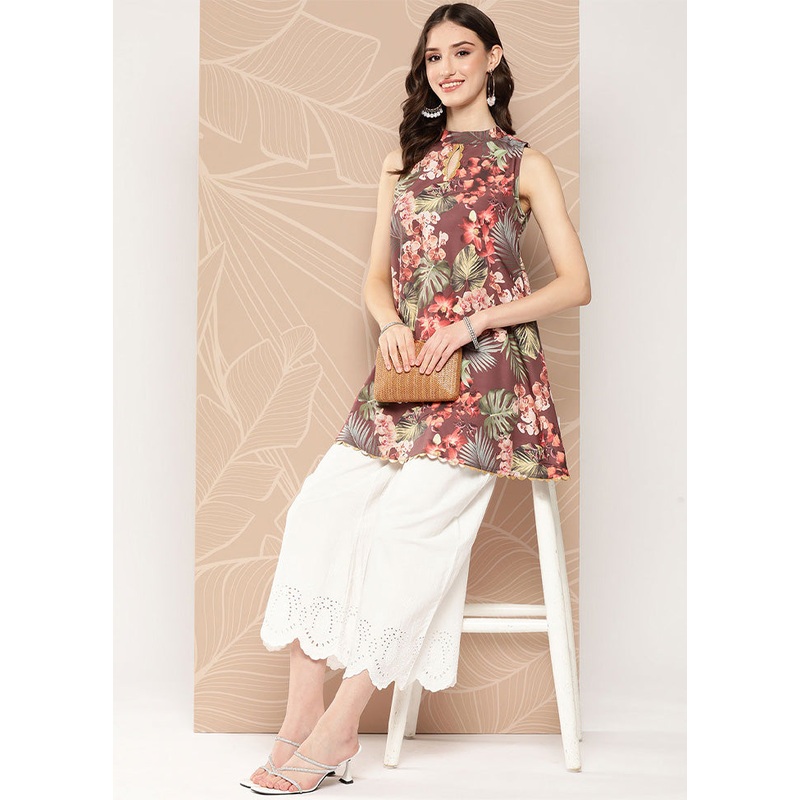 Brown Readymade Polyester Tunic - JD986601778