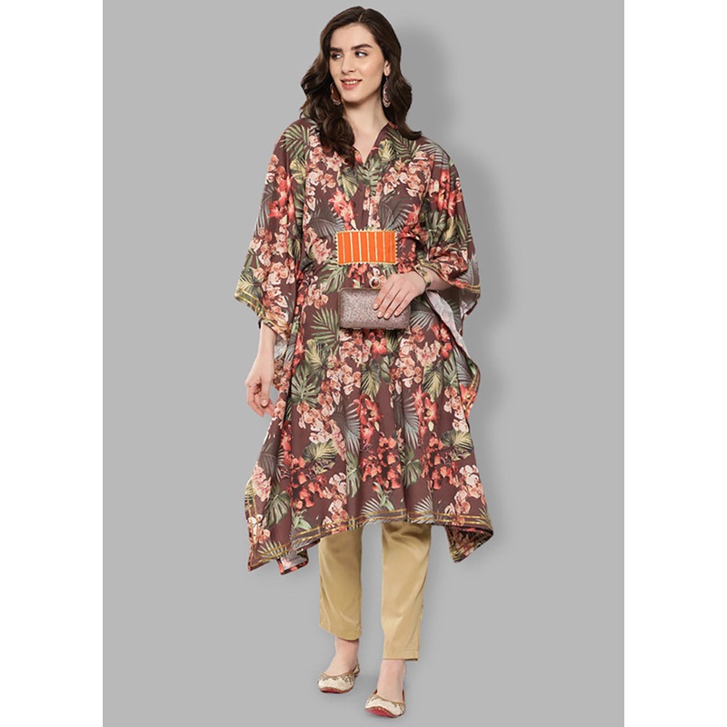 Brown Readymade Silk Kurti - JD986601733