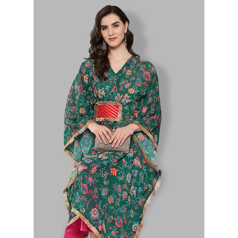 Green Readymade Georgette Kurti - JD986601732