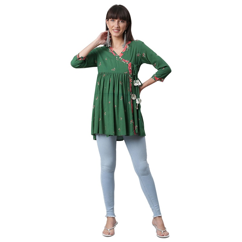 Green Readymade Polyester Tunic - JD986601772