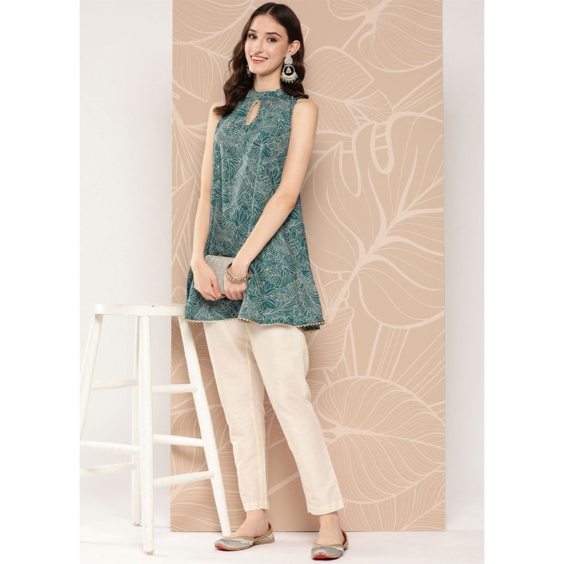 Green Readymade Polyester Tunic - JD986601773