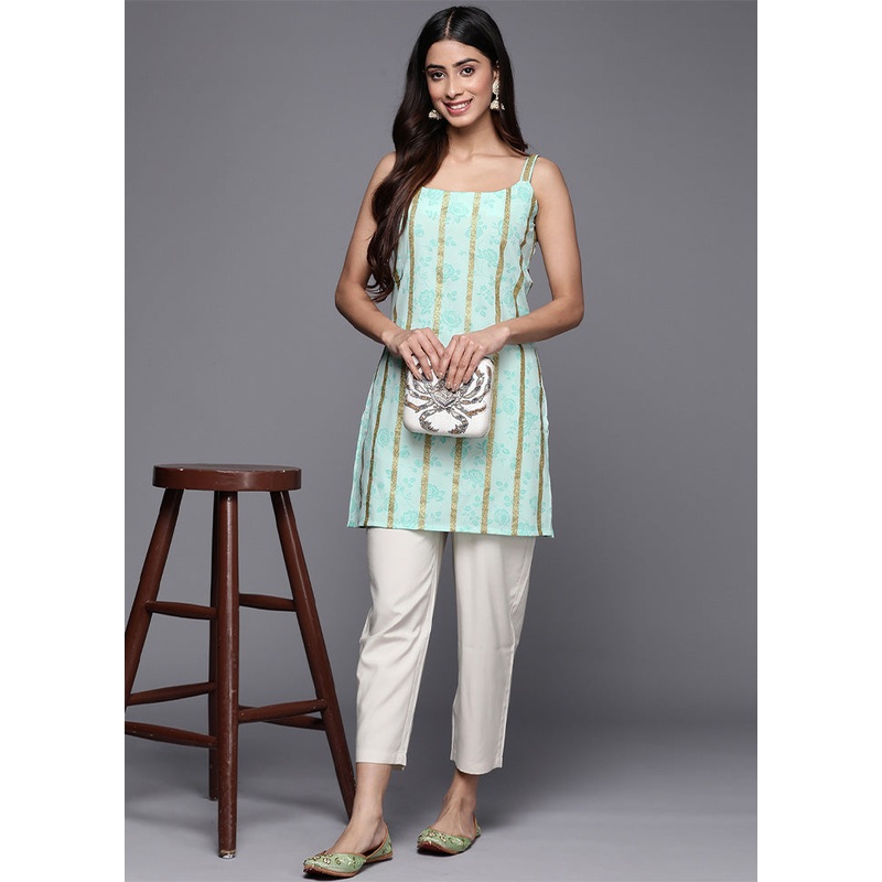 Green Readymade Silk Tunic - JD986601769