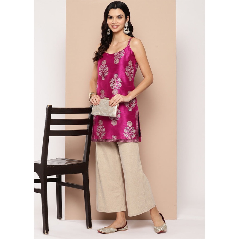 Pink Readymade Silk Tunic - JD986601751