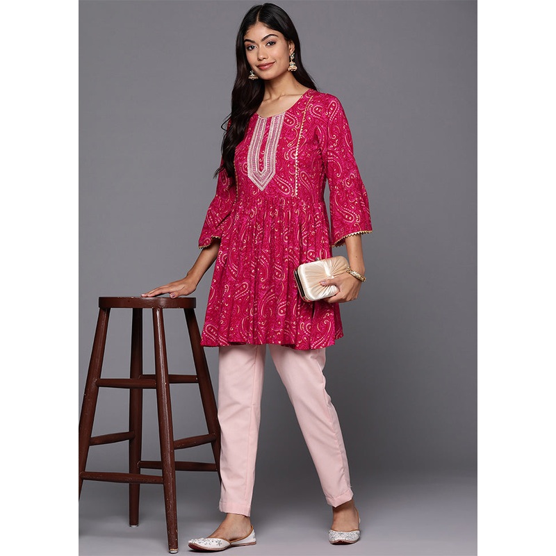 Pink Readymade Viscose Tunic - JD986601742