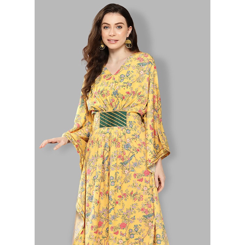 Yellow Readymade Silk Kurti - JD986601728