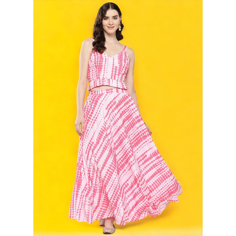 2 Pc Pink Readymade Polyester Top Set - JD986601581