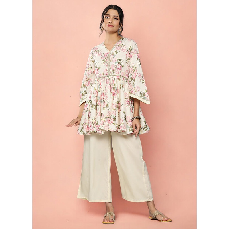 2 Pc Pink Readymade Silk Tunic Set - JD986601574