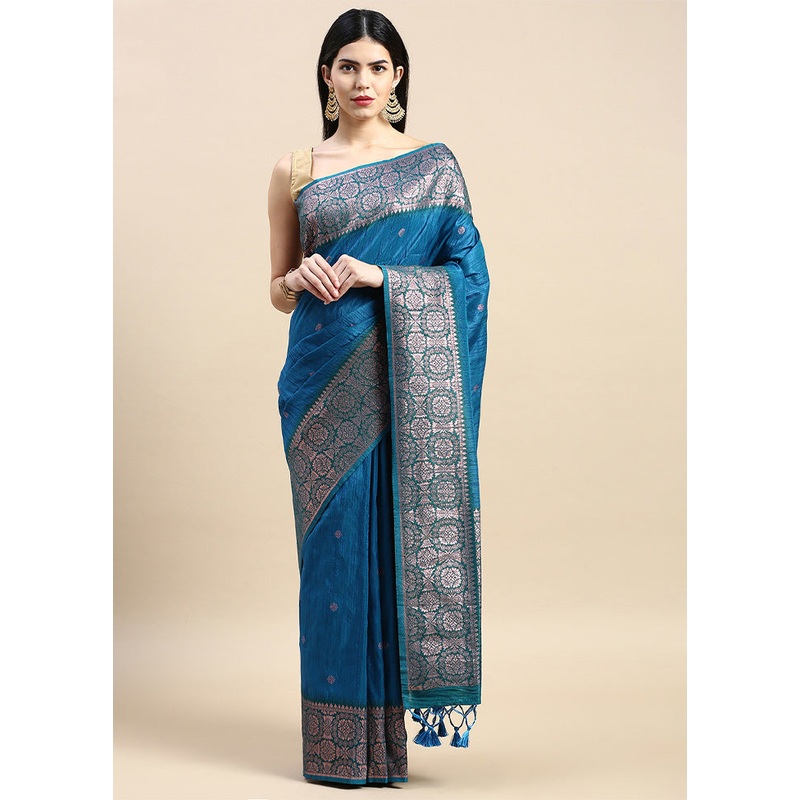 Firoza Banarasi Silk Saree With Blouse Piece - JD986601525