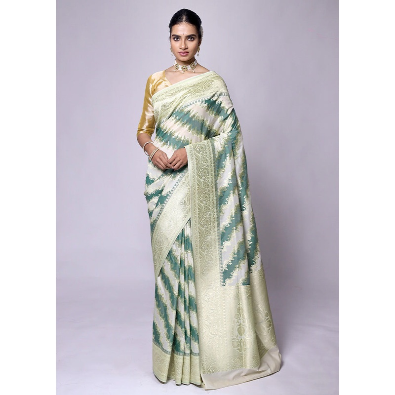 Green Uppada Silk Saree With Blouse Piece - JD986601304
