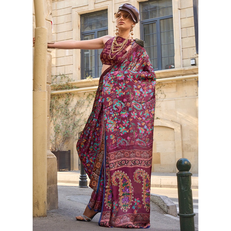 Multicolor Georgette Saree With Blouse Piece - JD986601121
