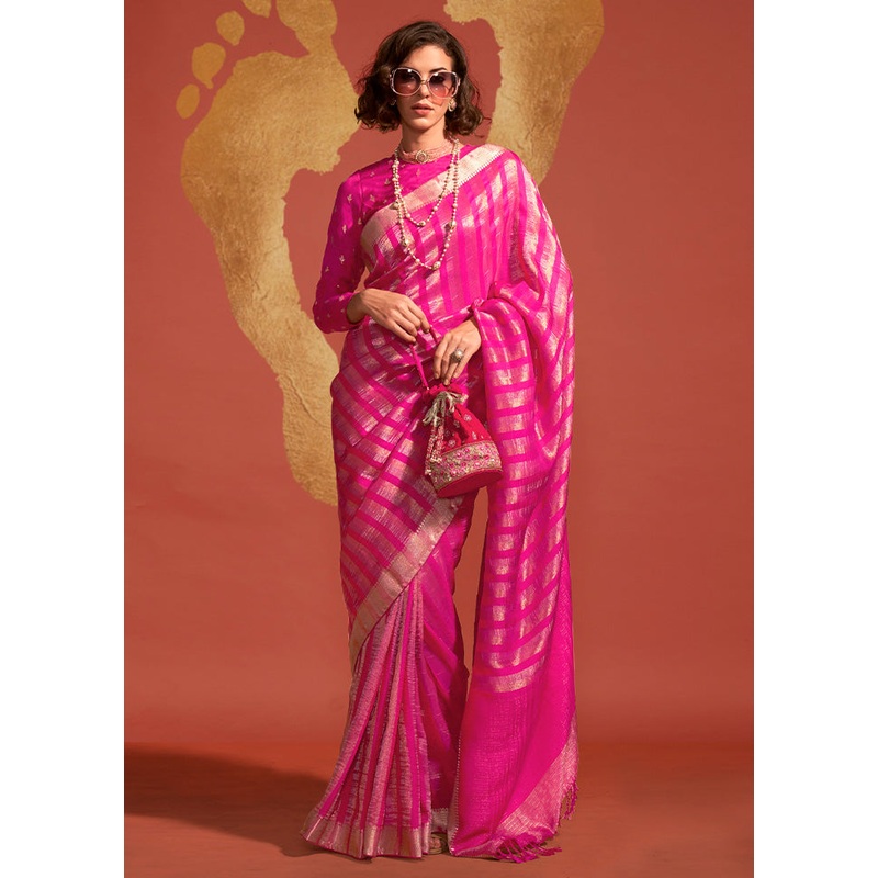 Rani Spun Silk Saree With Blouse Piece - JD986601032