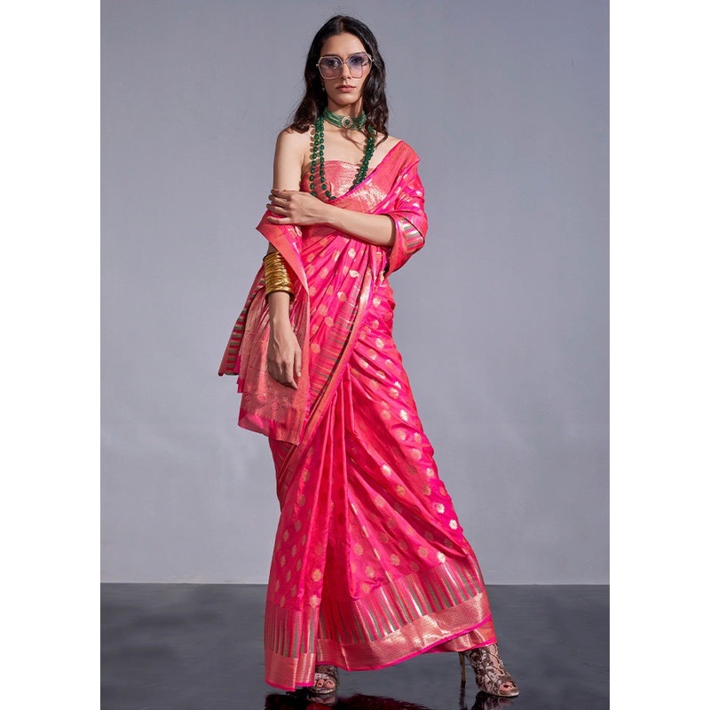 Rani Spun Silk Saree With Blouse Piece - JD986601033