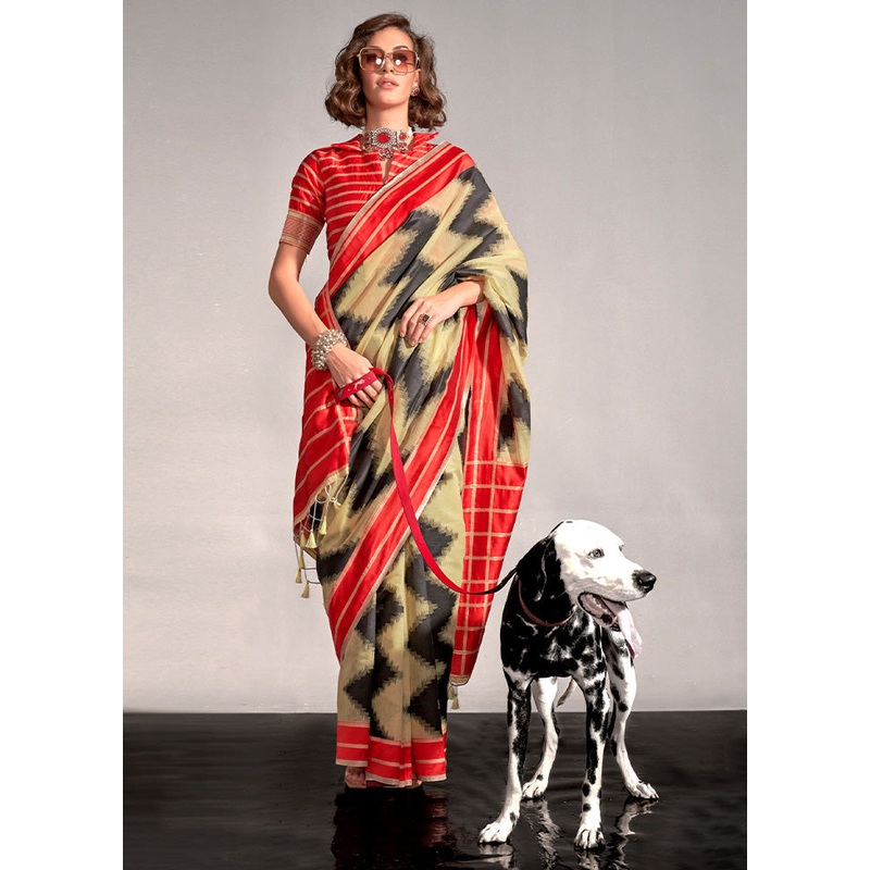 Yellow Spun Silk Saree With Blouse Piece - JD986601074