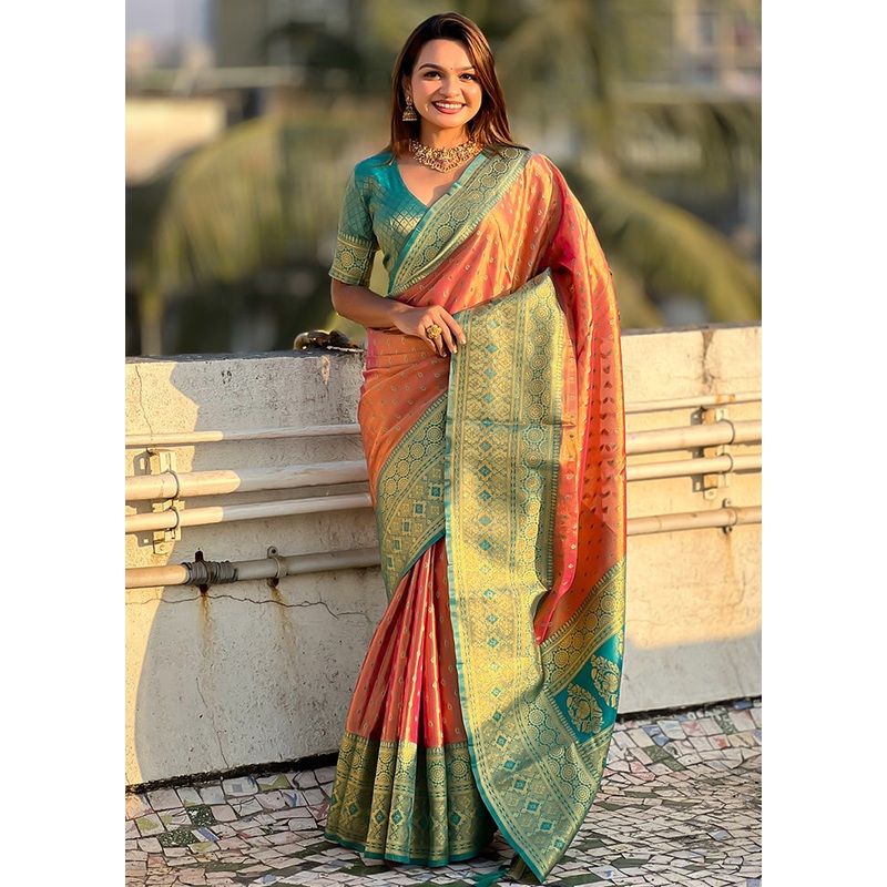 Pink Spun Silk Saree With Blouse Piece - JD986600842