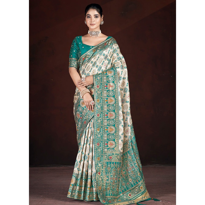 Rama Banarasi Silk Saree With Blouse Piece - JD986600811