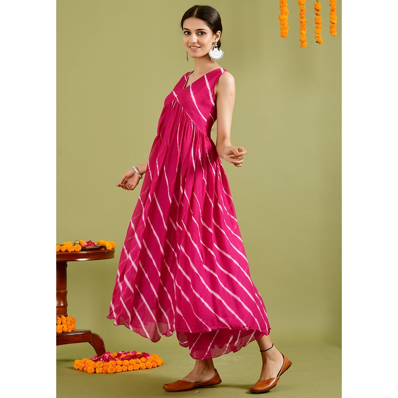 2 Pc Wine Georgette Kurti Set - JD986600507