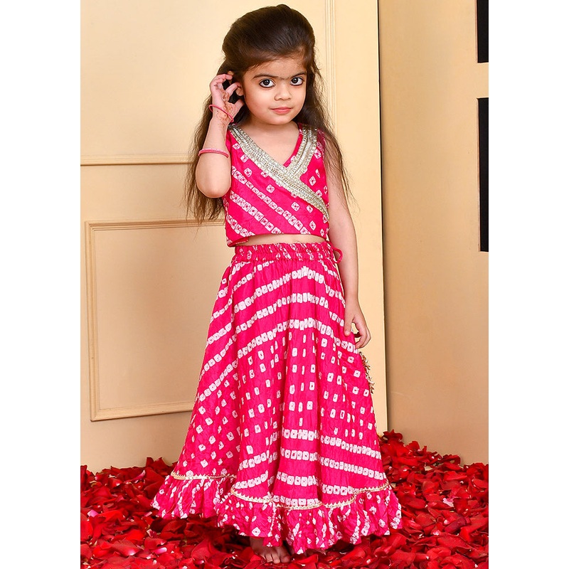 Magenta Cotton Lace Work Lehenga Set - JD986600544