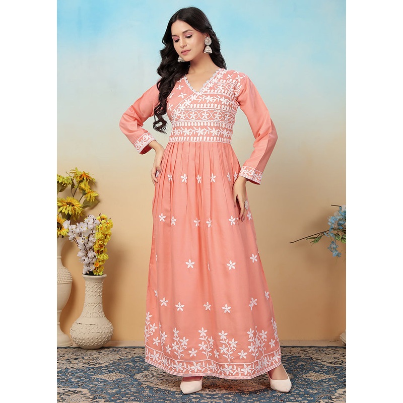 2 Pc Multicolor Readymade Rayon Long Kurti Set - JD986600384