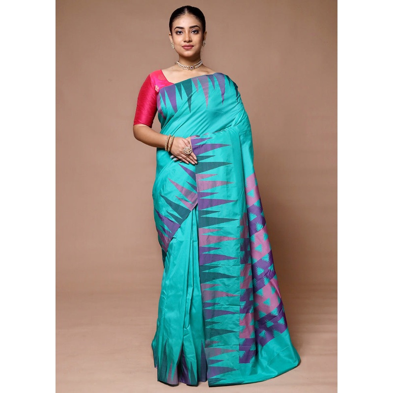Blue Kanjivaram Silk Saree With Blouse Piece - JD986600082