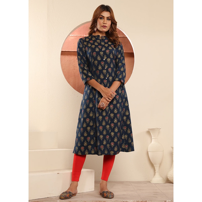 Blue Readymade Viscose Kurti - JD986600208