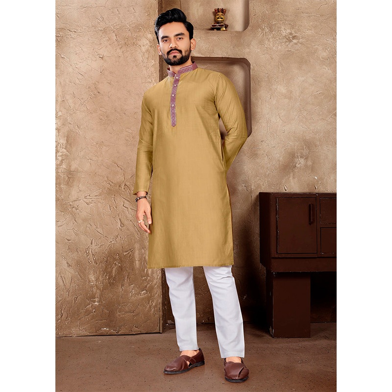 Chiku Silk Kurta And Pajama Set - JD986600181