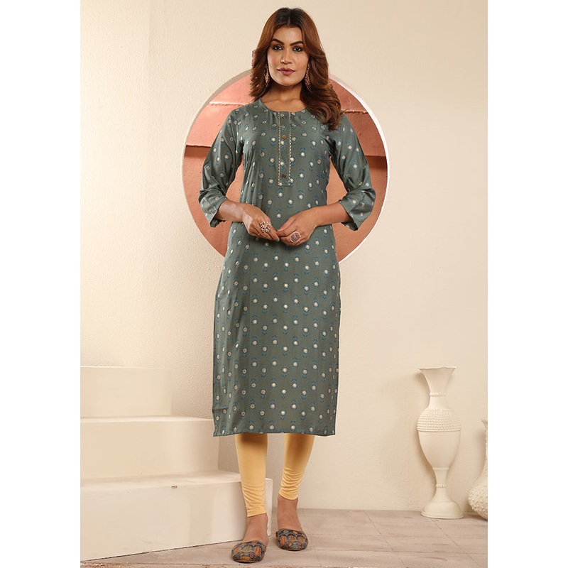 Green Readymade Viscose Kurti - JD986600205