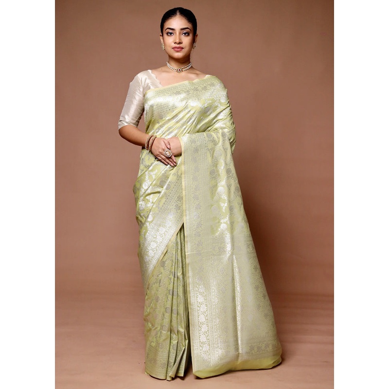 Green Uppada Silk Saree With Blouse Piece - JD986600065