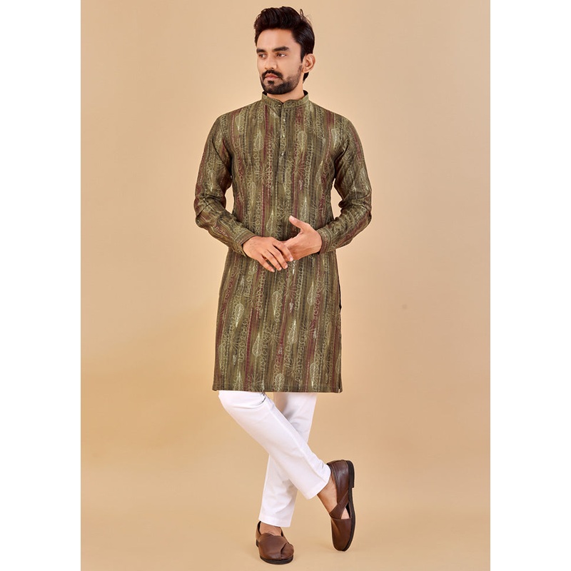 Multicolor Cotton Kurta And Pajama Set - JD986600156