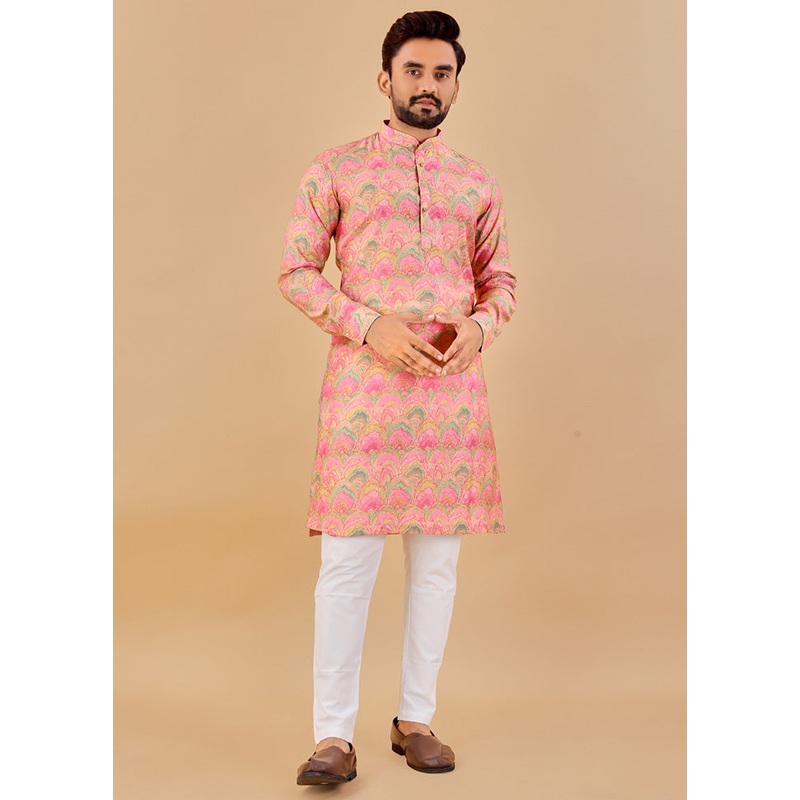 Multicolor Cotton Kurta And Pajama Set - JD986600157