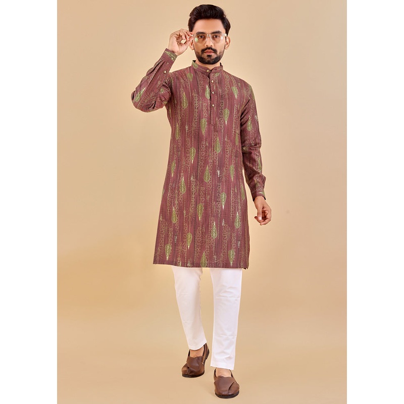 Multicolor Cotton Kurta And Pajama Set - JD986600158