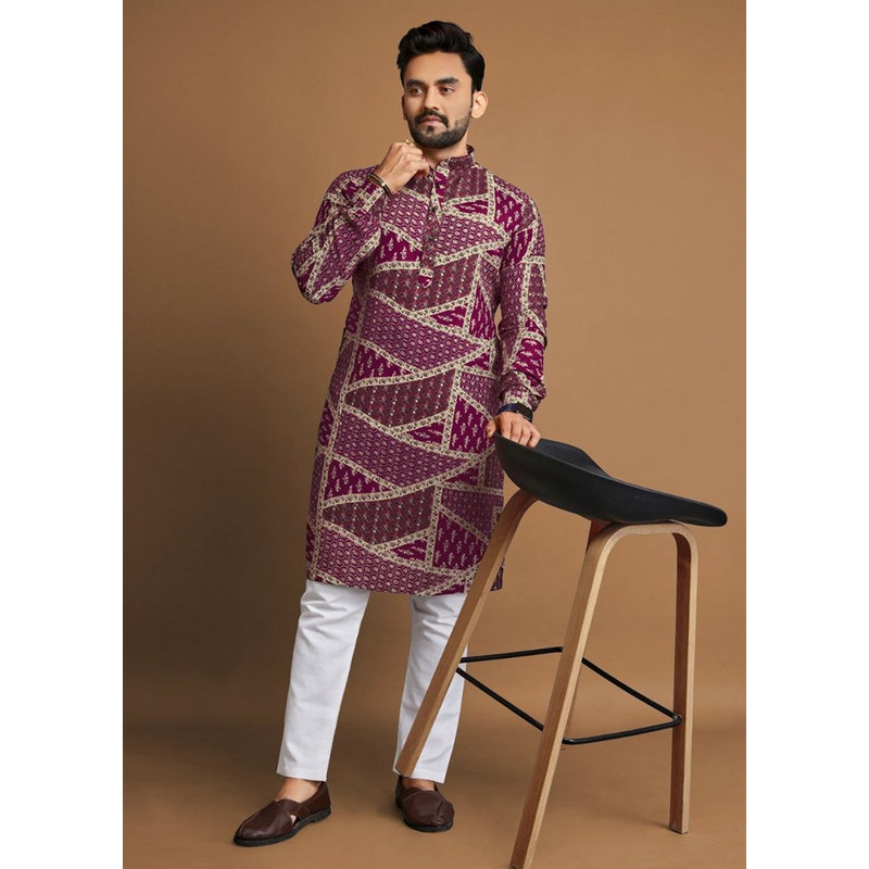 Multicolor Cotton Kurta And Pajama Set - JD986600165