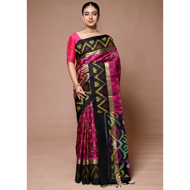 Pink Handloom Kanchipuram Pure Silk Saree With Blouse Piece - JD986600053