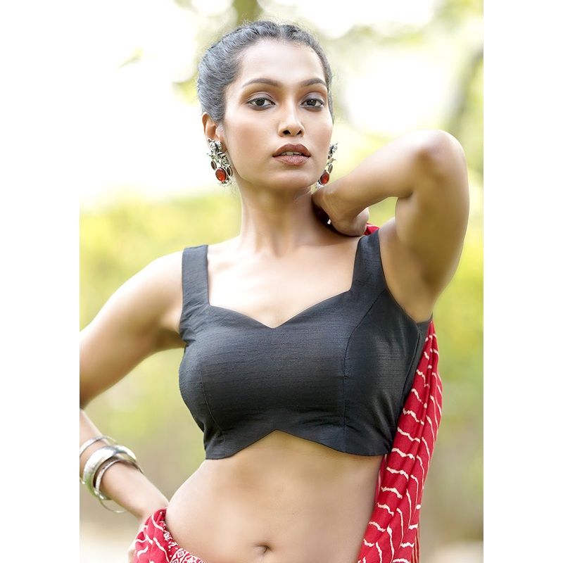 Black Dupion Silk Designer Blouse - JD986599834