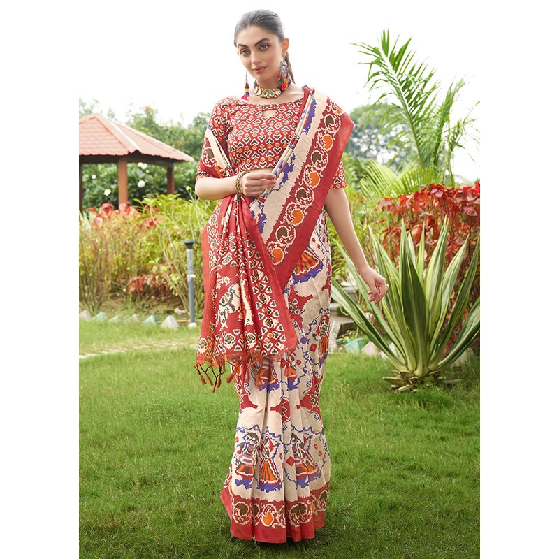 Maroon Tussar Silk Saree With Blouse Piece - JD986600002