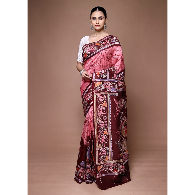 Pink Pure Bishnupuri Silk Saree Without Blouse Piece - JD986599635