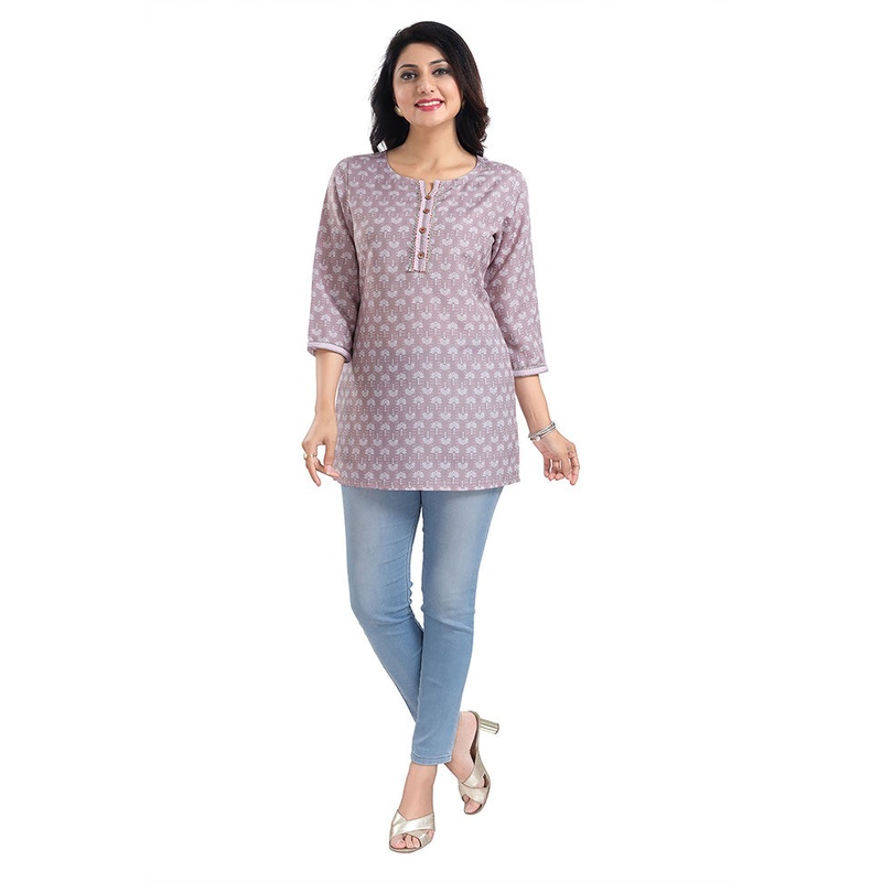 Pink Readymade Rayon Short Kurti - JD986599712