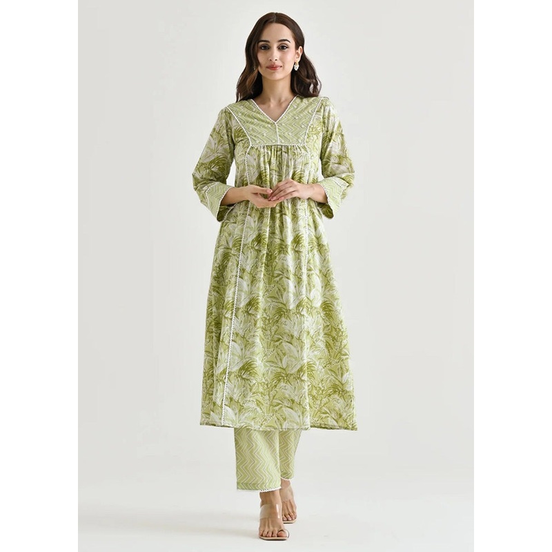 2 Pc Lemon Readymade Rayon Kurti Set - JD986599070