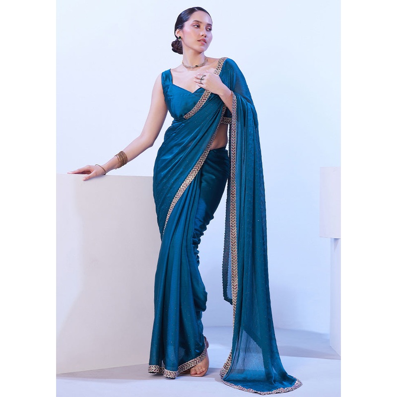 Firoza Satin Silk Saree With Blouse Piece - JD986599052