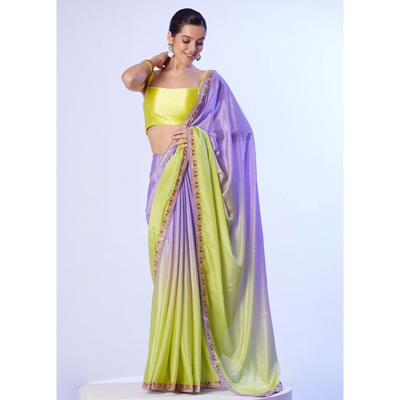 Lavender Spun Silk Saree With Blouse Piece - JD986599045