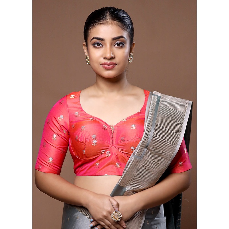 Peach Brocade Designer Blouse - JD986599219