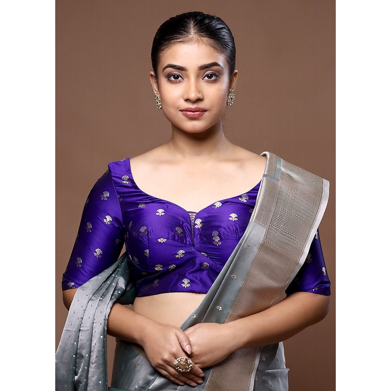 Purple Brocade Designer Blouse - JD986599216