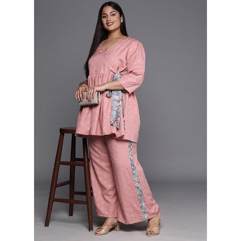 2 Pc Pink Readymade Rayon Kurti Set - JD986598840