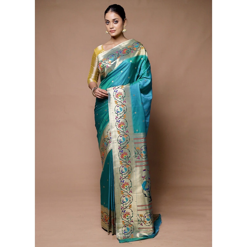 green Dupion Silk Saree With Blouse Piece - JD986598916