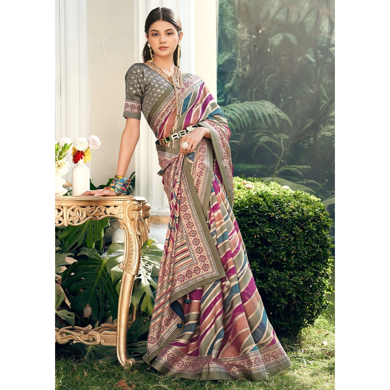 Pista Green Georgette Saree With Blouse Piece - JD986598994