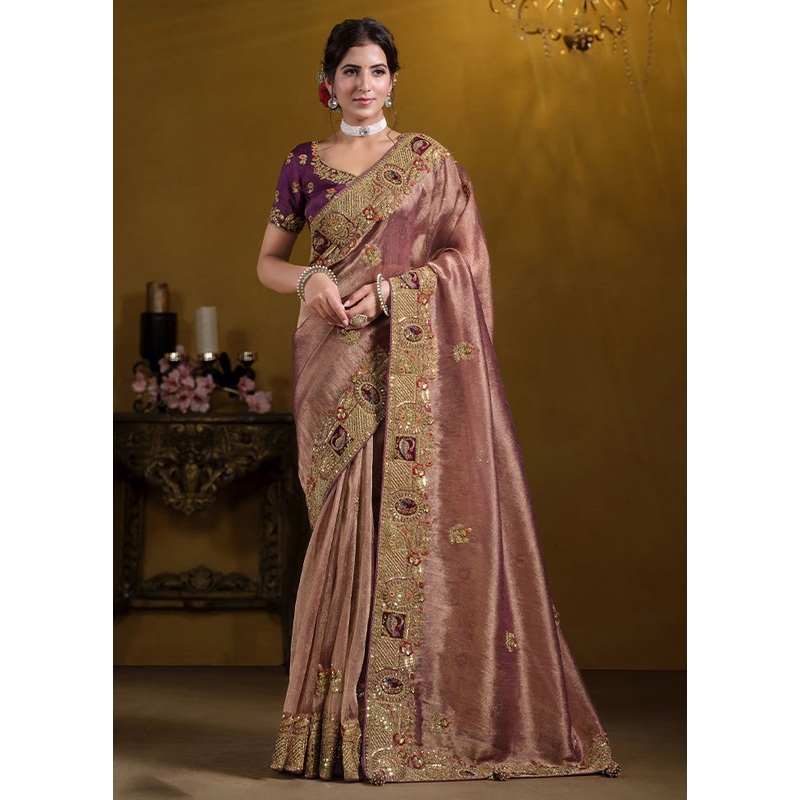 Wine Pure Georgette Saree With Blouse Piece - JD986599022