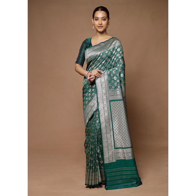 Blue Uppada Silk Saree With Blouse Piece - JD986598630