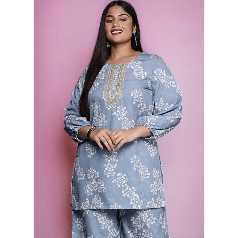 Grey Readymade Silk Kurti - JD986598784