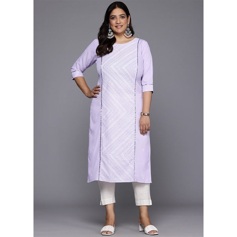 Lavender Readymade Silk Kurti - JD986598779